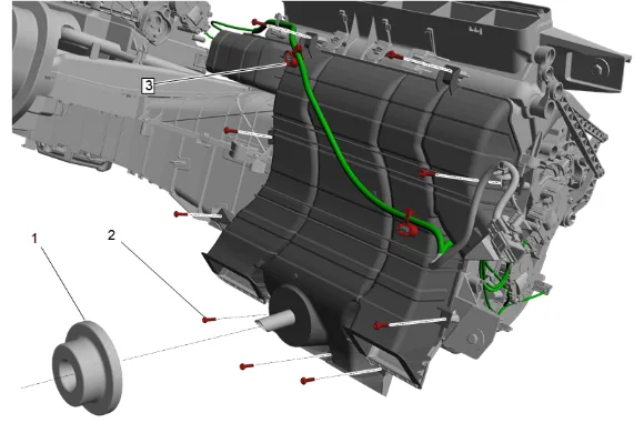 Heater and Air Conditioning Evaporator Case Replacement - Upper — figure 3