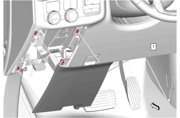 Instrument Panel Center Air Outlet Duct Replacement - Right Side — figure 1