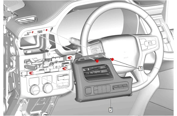 Instrument Panel Outer Air Outlet Duct Replacement - Left Side (without UV6) — figure 4