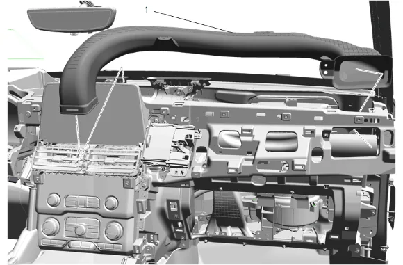 Instrument Panel Outer Air Outlet Duct Replacement - Left Side (without UV6) — figure 26