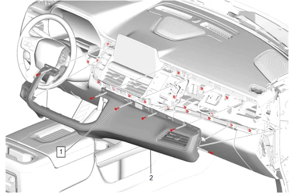 Instrument Panel Outer Air Outlet Replacement - Right Side — figure 4