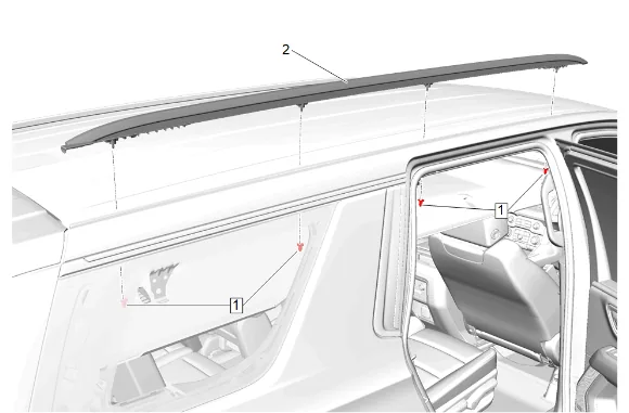 Luggage Carrier Side Rail Replacement - Right Side — figure 21