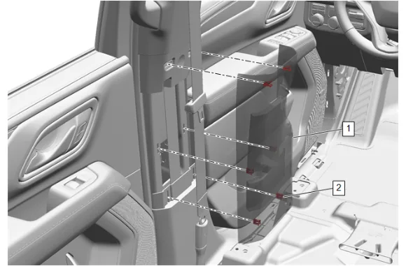Sunroof Housing Bracket Replacement (Long Wheel Base) — figure 1