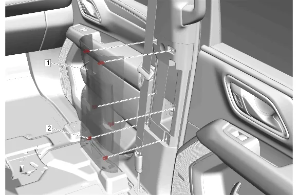 Sunroof Housing Rear Drain Hose Replacement - Right Side (Long Wheel Base) — figure 1