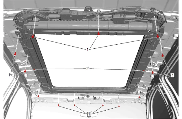 Sunroof Housing Replacement (Long Wheel Base) — figure 25