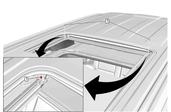 Sunroof Sunshade Fabric Guide Replacement (Long Wheel Base) — figure 9