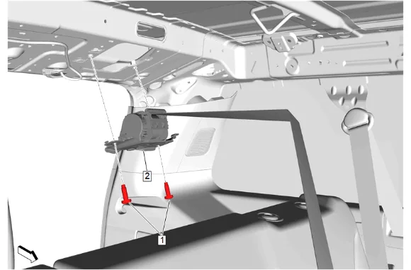 3rd Row Center Seat Belt Retractor Replacement (SWB) — figure 20