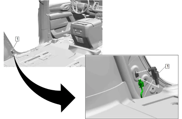 Airbag Side Impact Rear Sensor Replacement (with 9C1) — figure 15