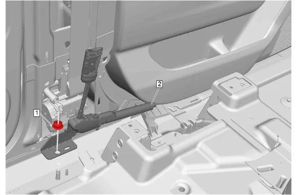 Front Seat Belt Anchor Plate Tensioner Replacement — figure 8