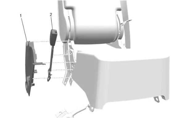 Front Seat Center Belt Buckle Replacement — figure 2