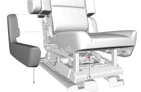 Rear Seat Belt Buckle Replacement (Bucket without UH5) — figure 1
