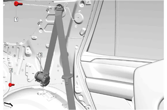 Rear Seat Belt Retractor Replacement — figure 21