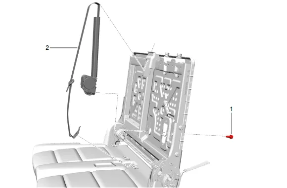 Rear Seat Center Belt Retractor Replacement — figure 4