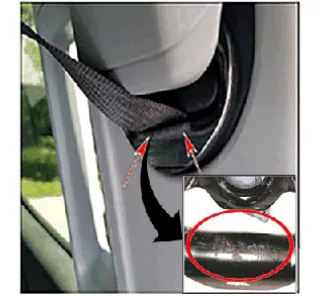 Seat Belt Retractor Guide Cleaning — figure 1