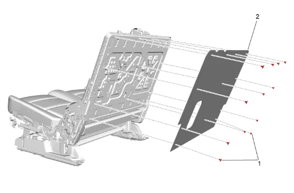 3rd Row Seat Back Frame Replacement (60 Percent Power) — figure 6