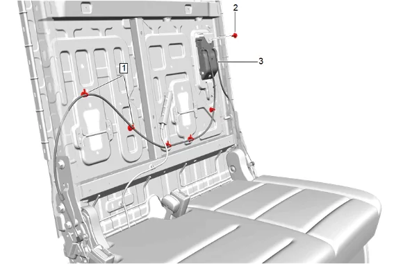 3rd Row Seat Back Latch Release Handle Replacement (60 Percent) — figure 4