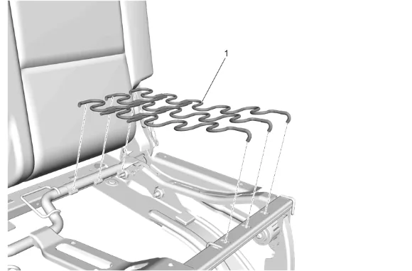 3rd Row Seat Cushion Pad Support Replacement - Outer — figure 2