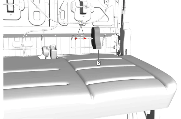3rd Row Seat Hinge Finish Inner Cover Replacement - Inside Outer — figure 1