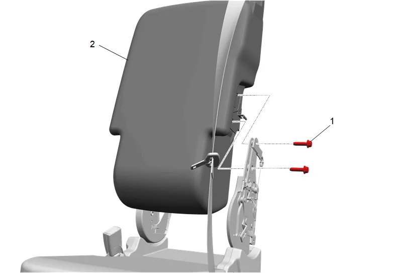 Front Seat Back Cover and Pad Replacement - Center — figure 5