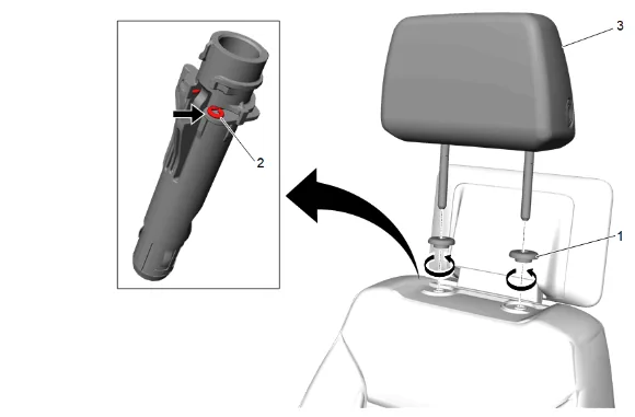 Front Seat Head Restraint Guide Bezel Replacement — figure 1