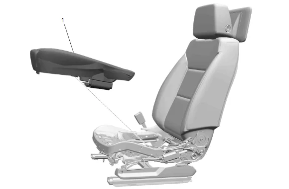 Front Seat Inner Recliner Finish Cover Replacement — figure 1