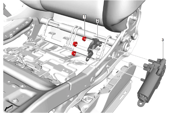 Front Seat Vertical Adjuster Actuator Replacement — figure 3