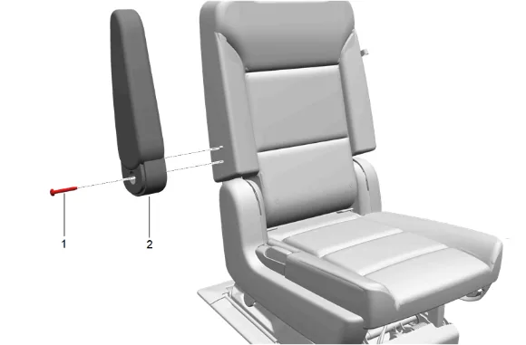 Rear Seat Armrest Replacement (Bucket) — figure 1