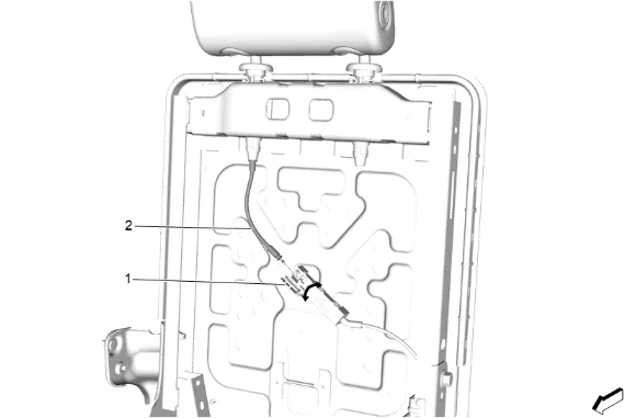 Rear Seat Back Cover and Pad Removal and Installation (40 Percent) — figure 2