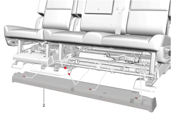 Rear Seat Back Latch Cable Replacement - Inboard (60 Percent) — figure 2