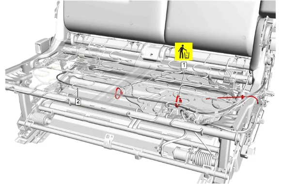 Rear Seat Back Latch Cable Replacement - Inboard (60 Percent) — figure 6