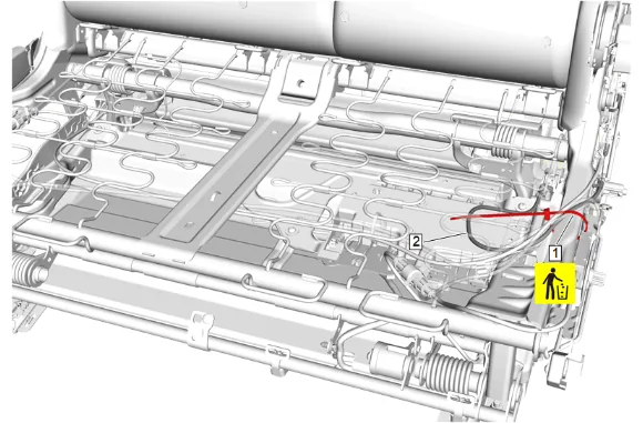 Rear Seat Back Latch Cable Replacement - Outboard (60 Percent) — figure 6