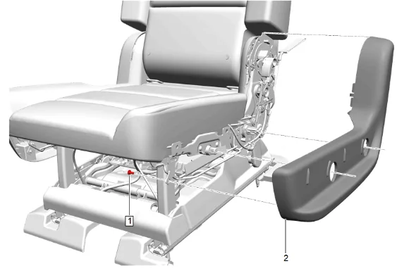 Rear Seat Back Latch Strap Replacement (40 Percent, Bucket) — figure 3