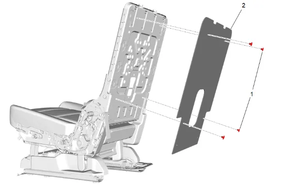 Rear Seat Back Panel Replacement (40 Percent, Bucket) — figure 2