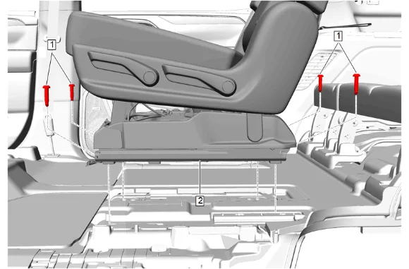 Rear Seat Frame Replacement (40 Percent, Bucket) — figure 1
