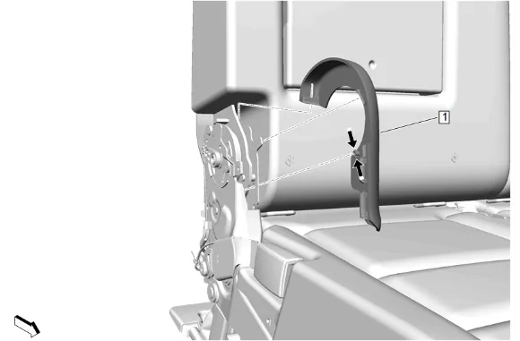 Rear Seat Hinge Finish Cover Replacement - Inboard (Bench) — figure 2