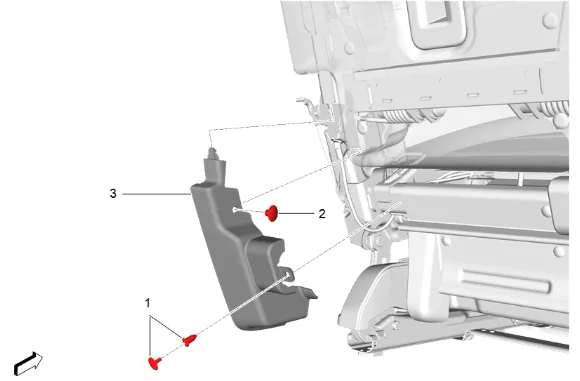 Rear Seat Latch Cable Replacement - Track Release Easy Entry (60 Percent) — figure 3