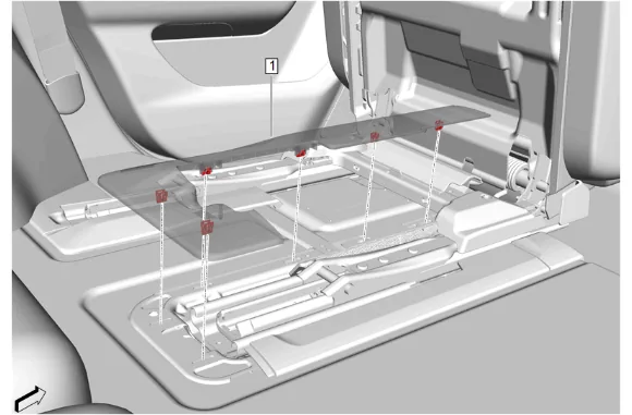 Rear Seat Track Rear Inboard Cover Replacement - Inboard — figure 1
