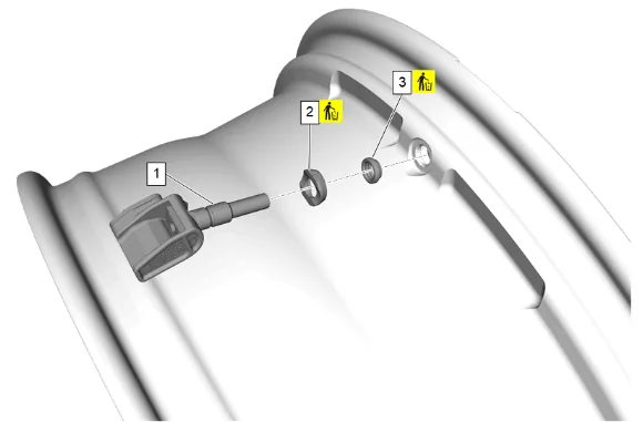 Tire Pressure Indicator Sensor Replacement (Clamp In Style) — figure 3