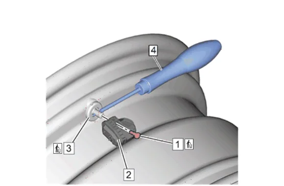 Tire Pressure Indicator Sensor Replacement (Snap In Style) — figure 1