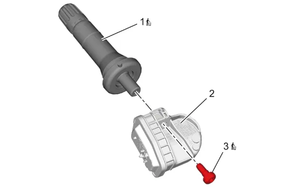 Tire Pressure Indicator Sensor Replacement (Snap In Style) — figure 3