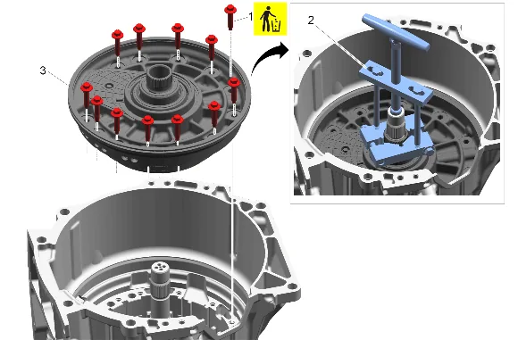 Automatic Transmission Case Front Cover Removal — figure 1