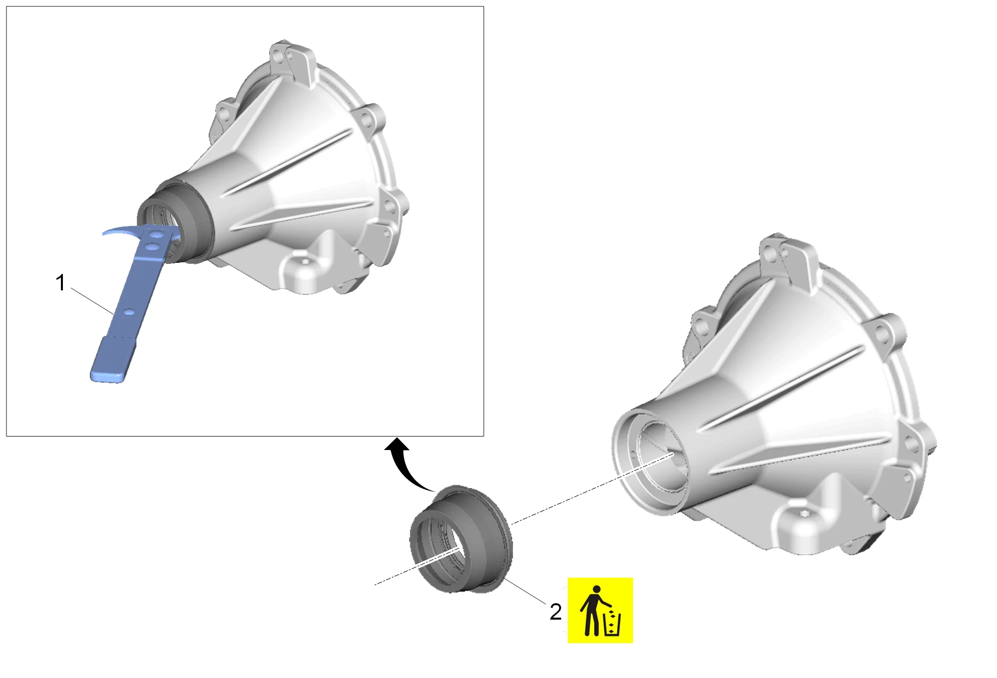 Case Extension Disassemble (2WD) — figure 1