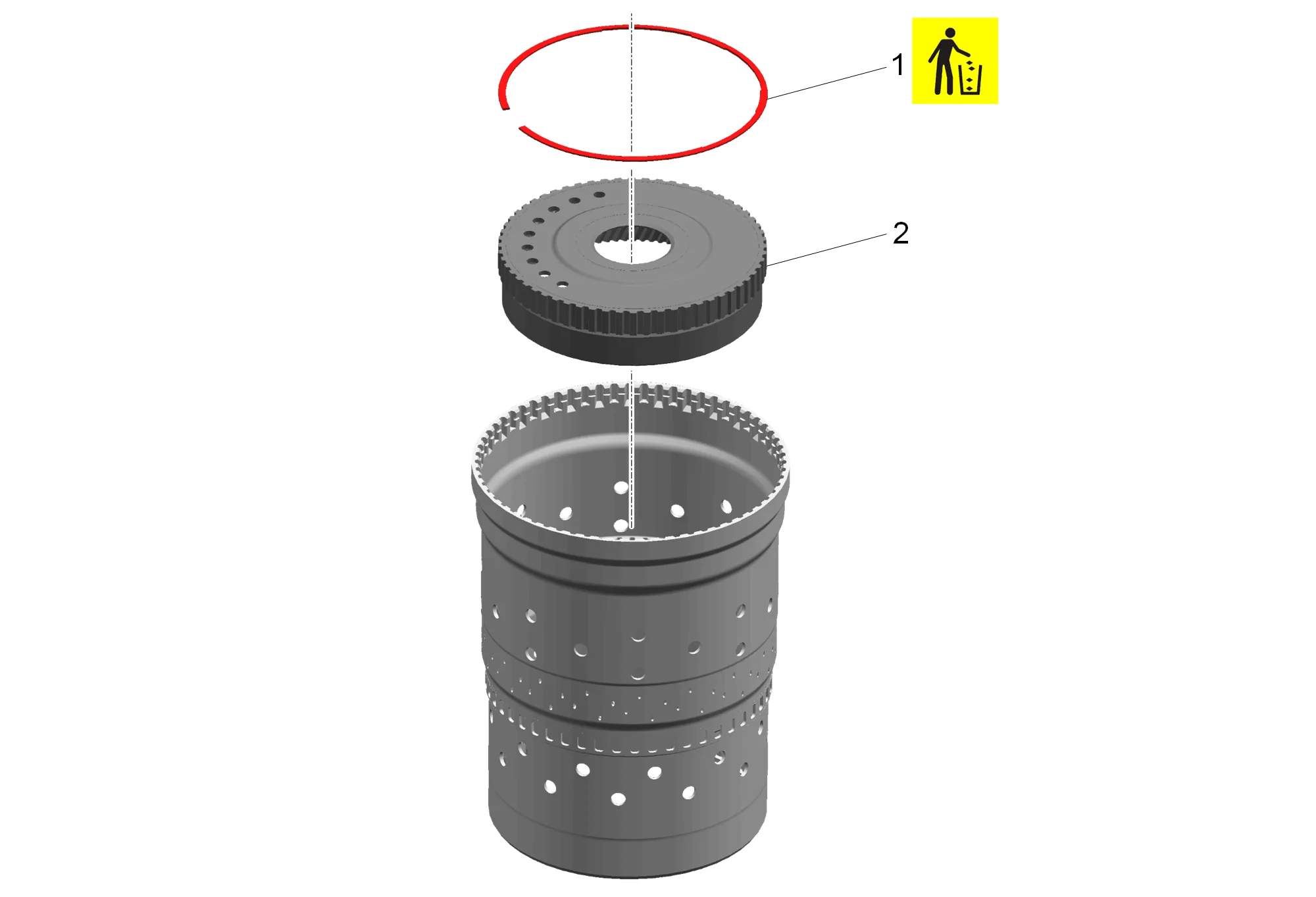 Rotating Clutch, Gear, and Shaft Shell Assembly Disassemble — figure 3