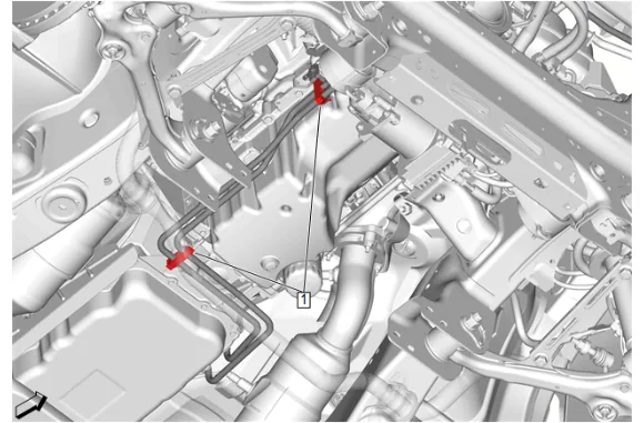 Transmission Fluid Cooler Inlet and Outlet Pipe Replacement — figure 52