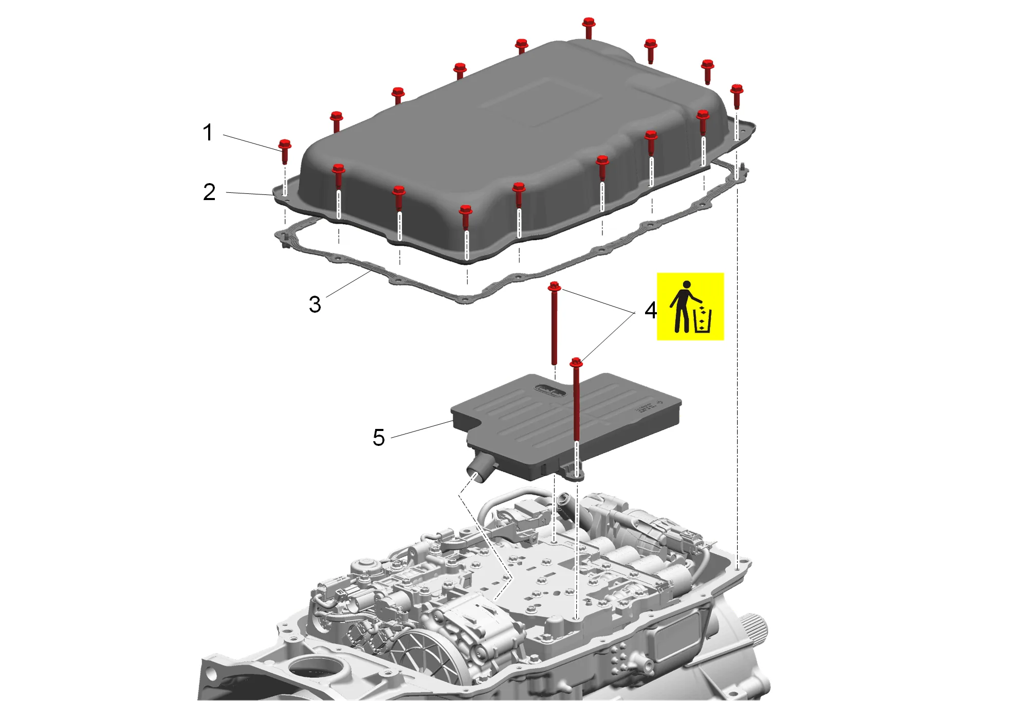 Transmission Fluid Pan and Filter Assembly Removal — figure 1
